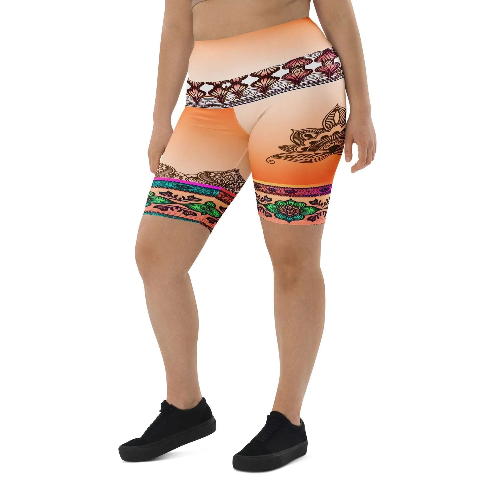 Zai - Plus Athlo Yoga Long Shorts sustainable fashion athleisure includes plus size activewear yoga clothes unique flare leggings shorts dresses one pieces travel wear for ladies