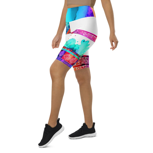 Chellam - Athlo Yoga Long Shorts sustainable fashion athleisure includes plus size activewear yoga clothes unique flare leggings shorts dresses one pieces travel wear for ladies