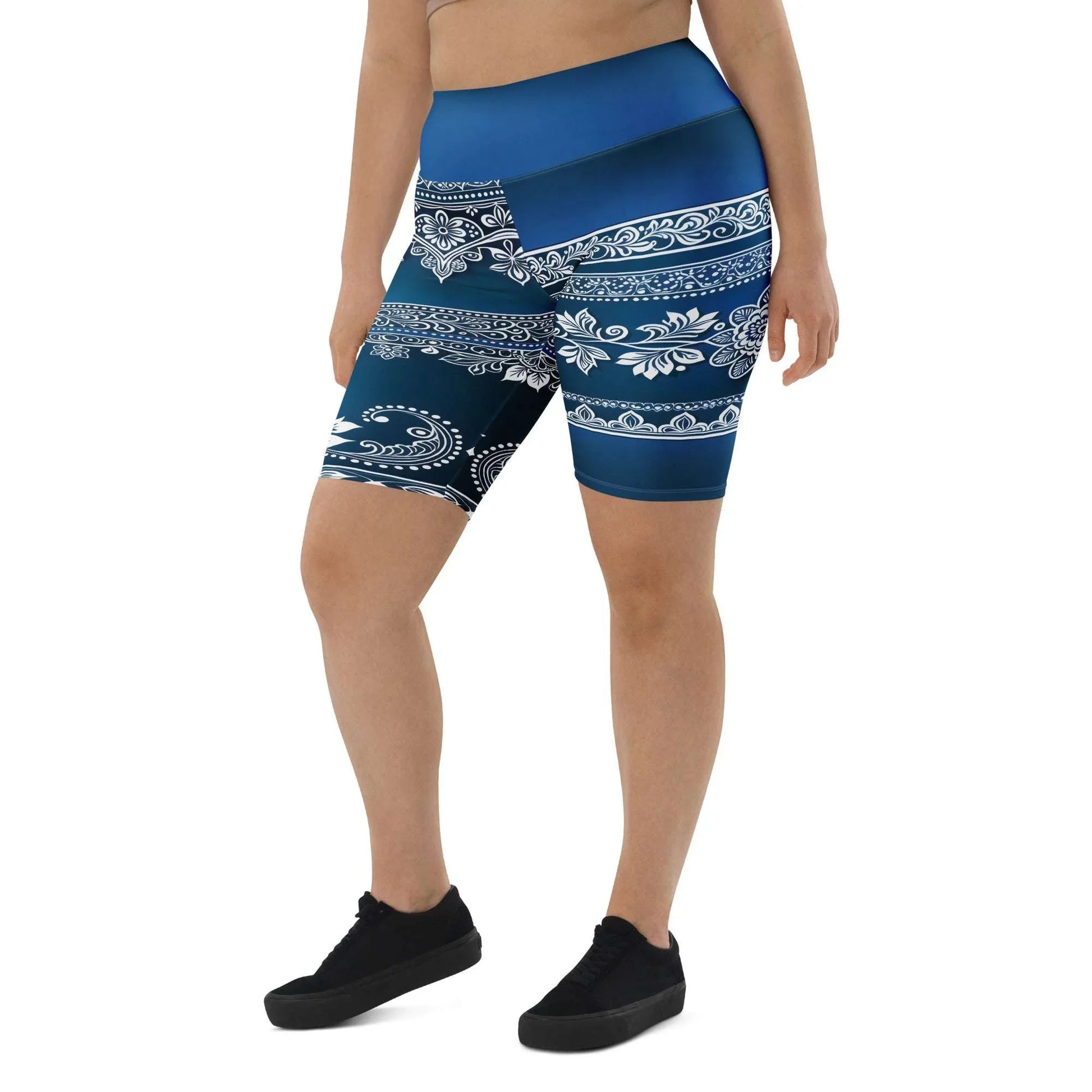 Temar Henna - Plus Athlo Yoga Long Shorts sustainable fashion athleisure includes plus size activewear yoga clothes unique flare leggings shorts dresses one pieces travel wear for ladies