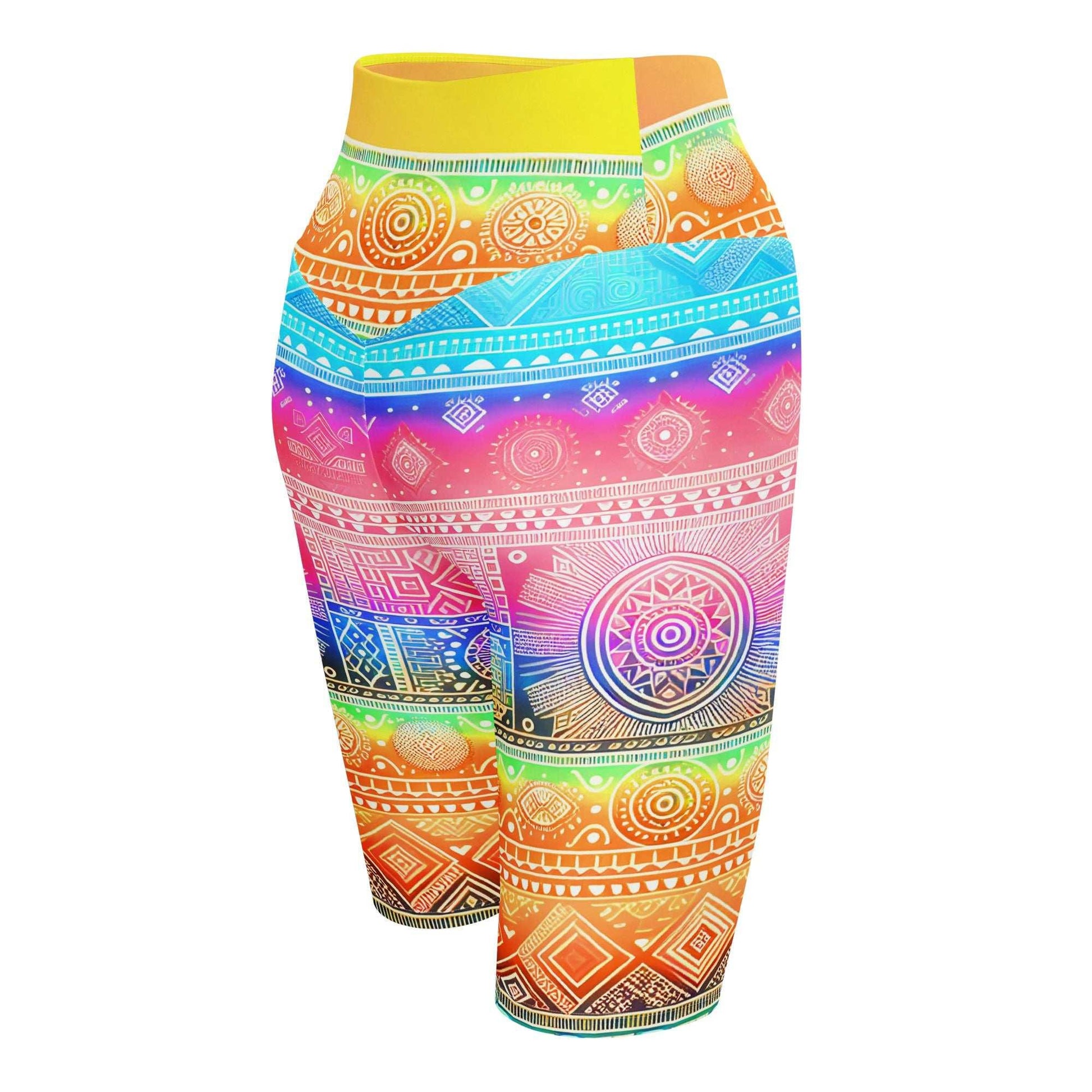 Deshan - Plus Athlo Yoga Long Shorts sustainable fashion athleisure includes plus size activewear yoga clothes unique flare leggings shorts dresses one pieces travel wear for ladies