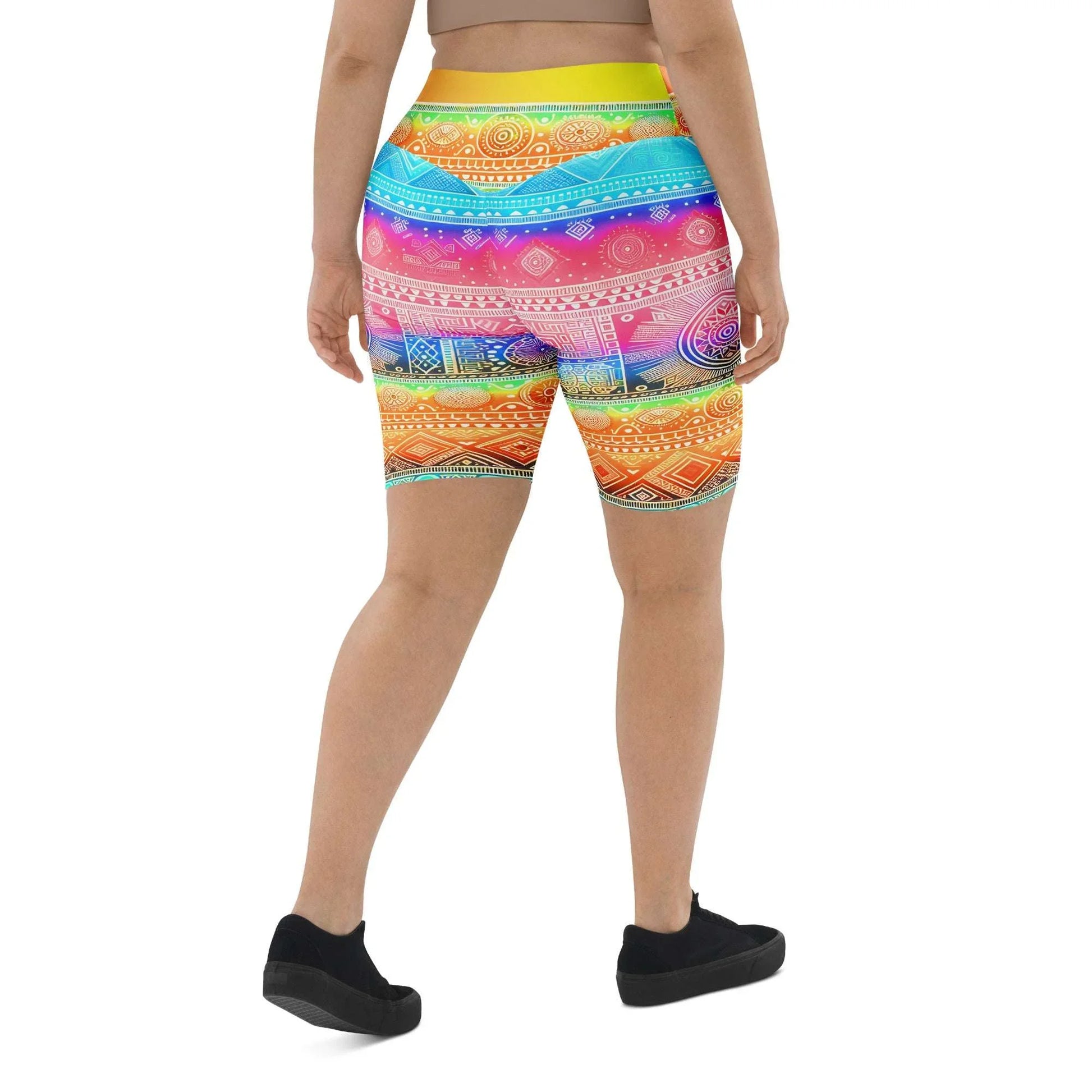 Deshan - Plus Athlo Yoga Long Shorts sustainable fashion athleisure includes plus size activewear yoga clothes unique flare leggings shorts dresses one pieces travel wear for ladies