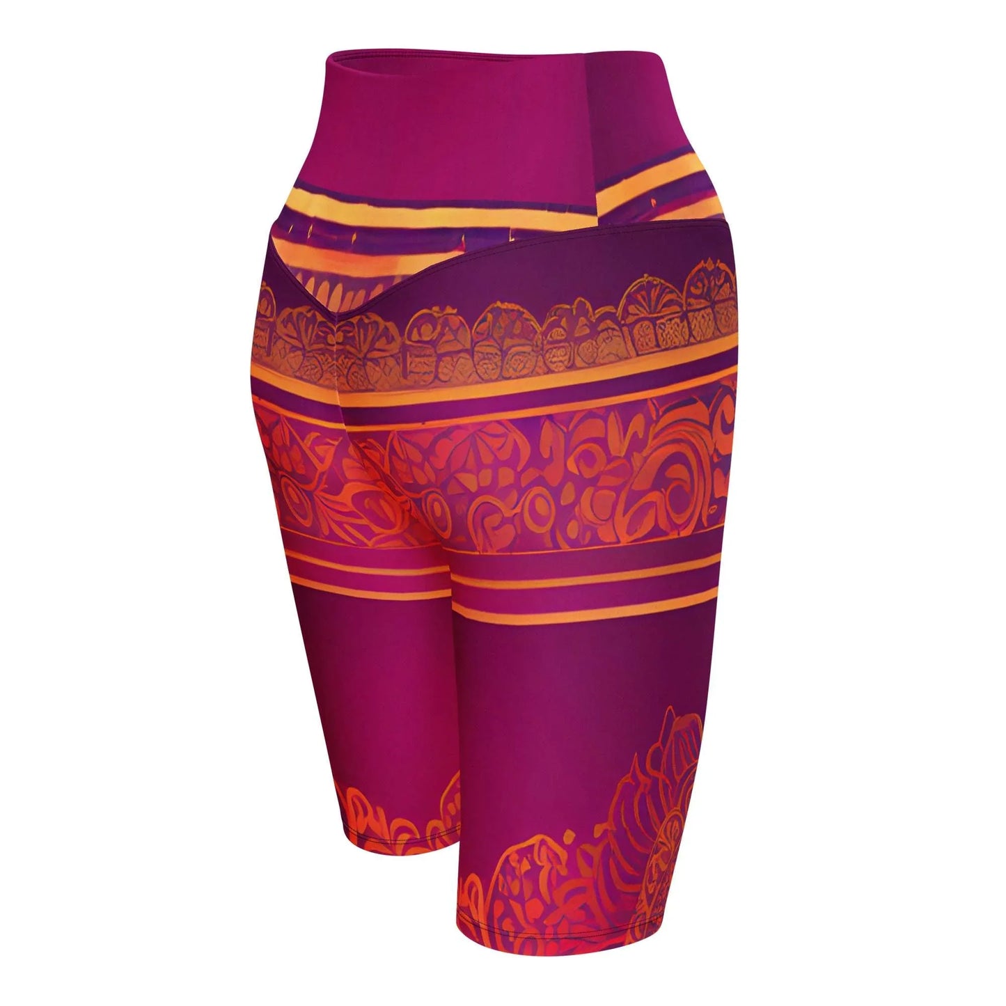 Piya Sari - Plus Athlo Yoga Long Shorts sustainable fashion athleisure includes plus size activewear yoga clothes unique flare leggings shorts dresses one pieces travel wear for ladies