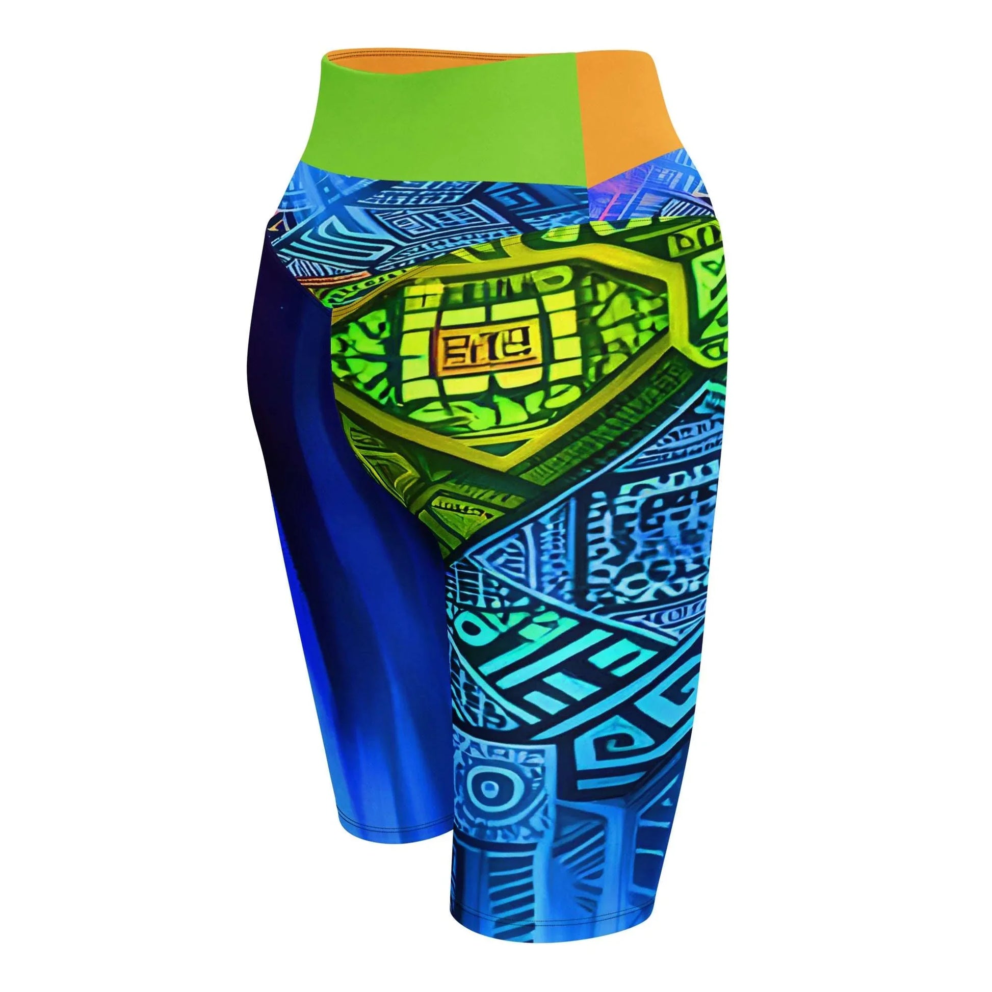 Tiania - Plus Athlo Yoga Long Shorts sustainable fashion athleisure includes plus size activewear yoga clothes unique flare leggings shorts dresses one pieces travel wear for ladies