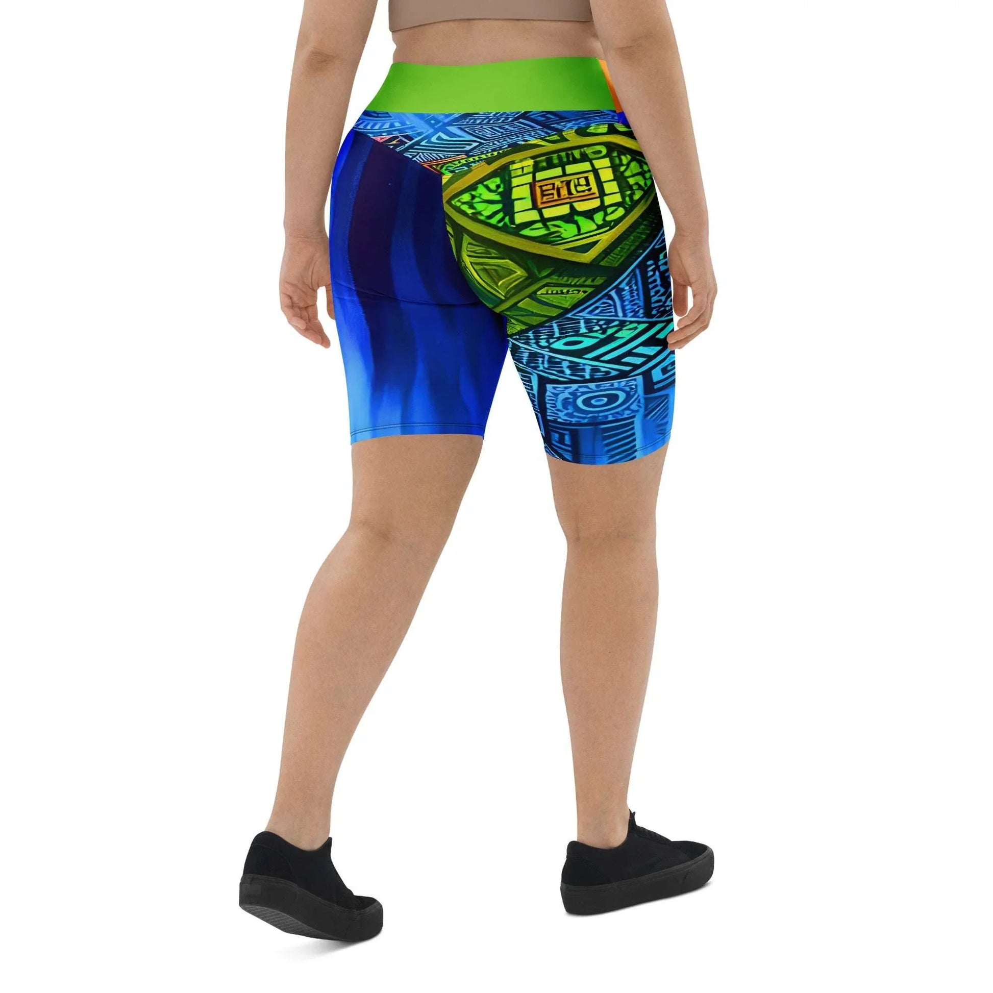 Tiania - Plus Athlo Yoga Long Shorts sustainable fashion athleisure includes plus size activewear yoga clothes unique flare leggings shorts dresses one pieces travel wear for ladies