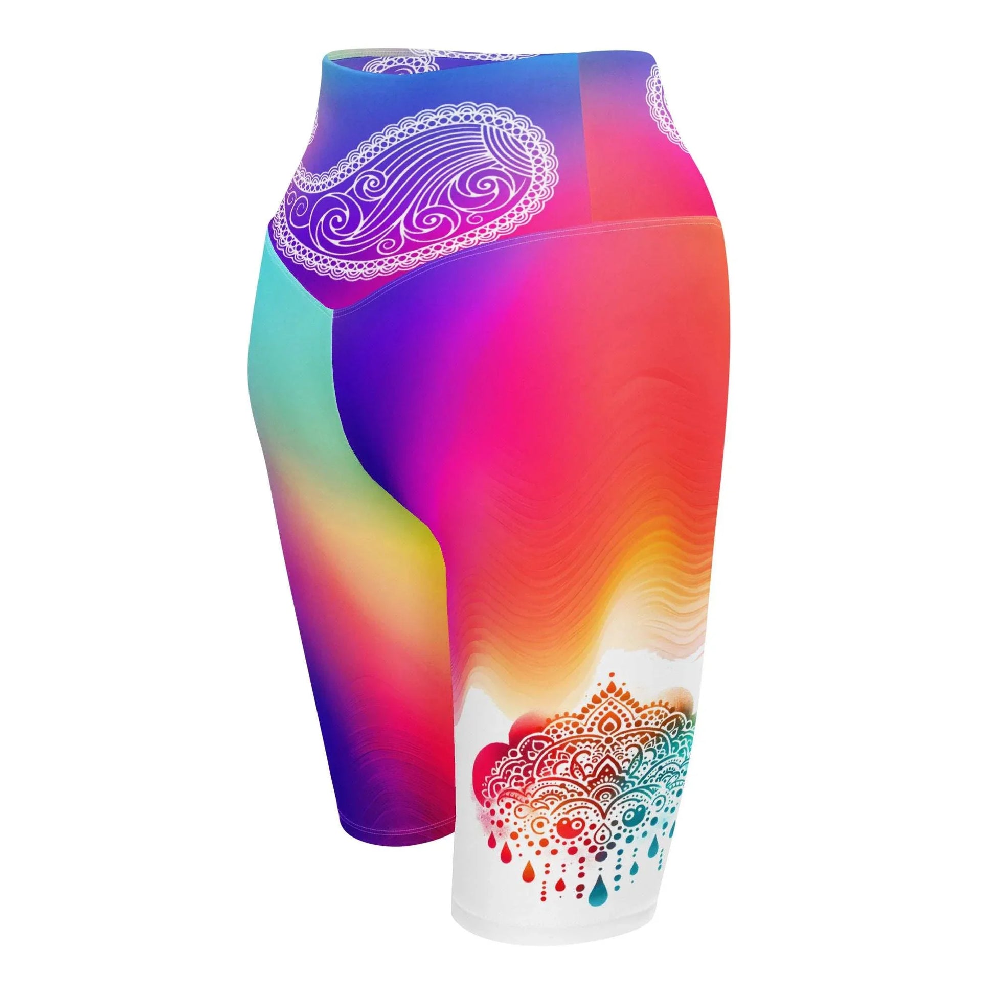Girisha - Plus Athlo Yoga Long Shorts sustainable fashion athleisure includes plus size activewear yoga clothes unique flare leggings shorts dresses one pieces travel wear for ladies