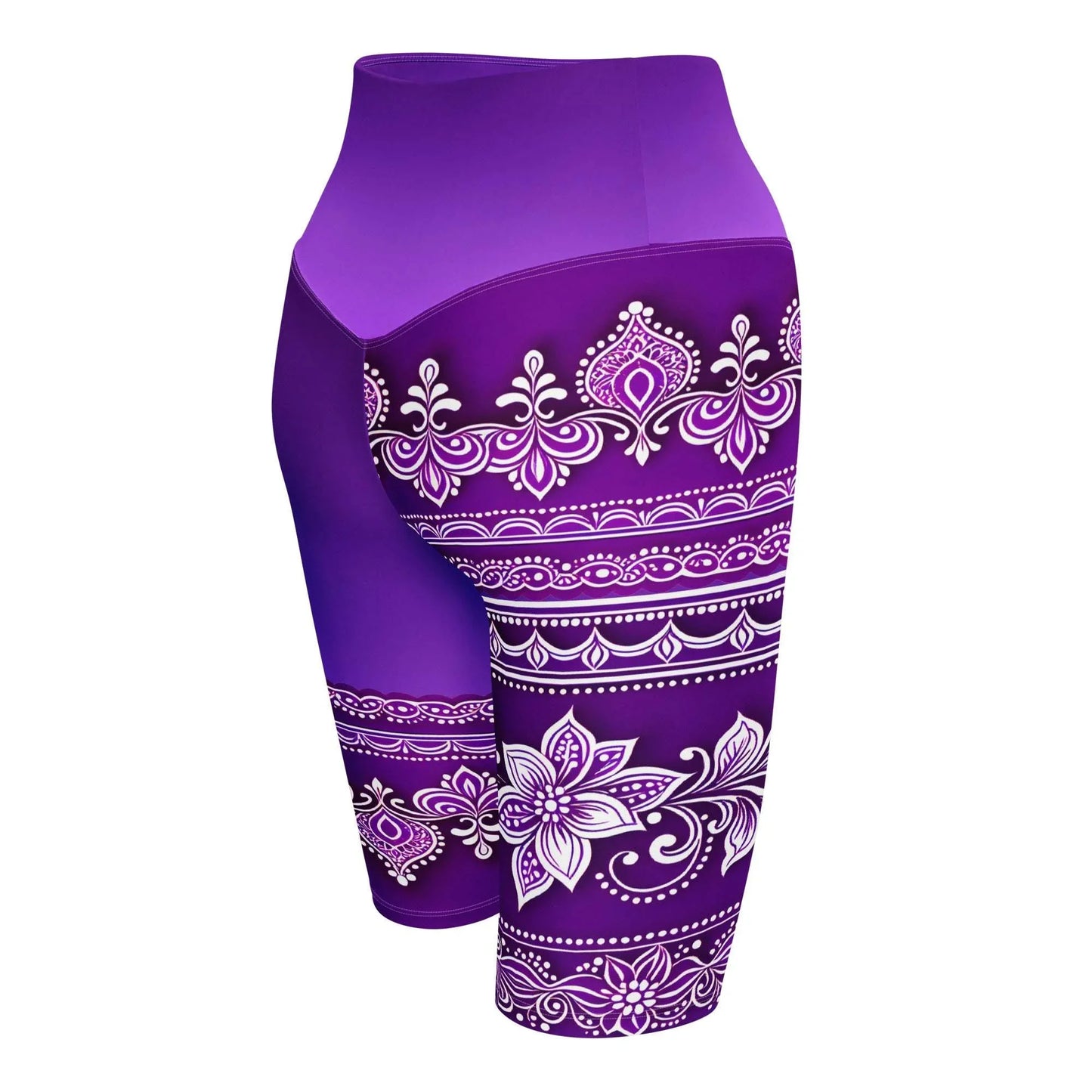 Sanavi Henna -Plus Athlo Yoga Long Shorts sustainable fashion athleisure includes plus size activewear yoga clothes unique flare leggings shorts dresses one pieces travel wear for ladies