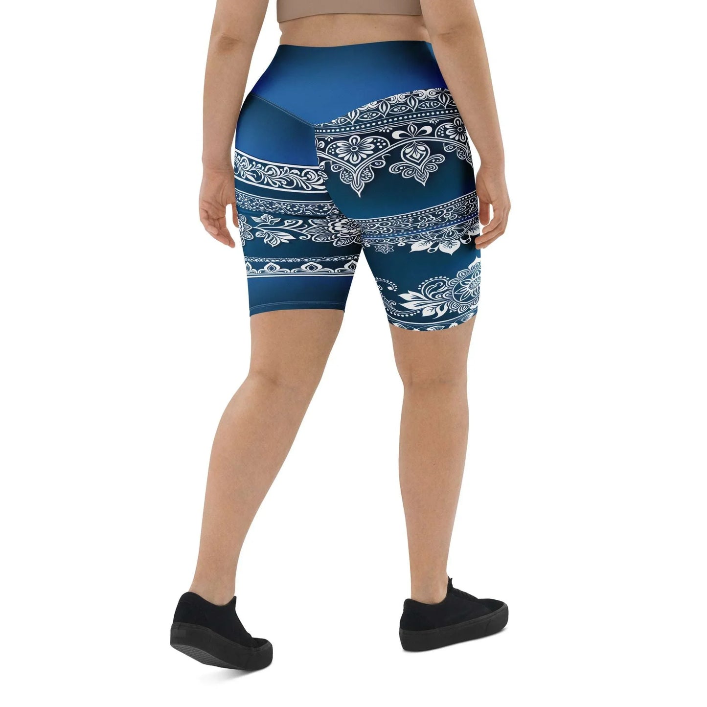 Temar Henna - Plus Athlo Yoga Long Shorts sustainable fashion athleisure includes plus size activewear yoga clothes unique flare leggings shorts dresses one pieces travel wear for ladies