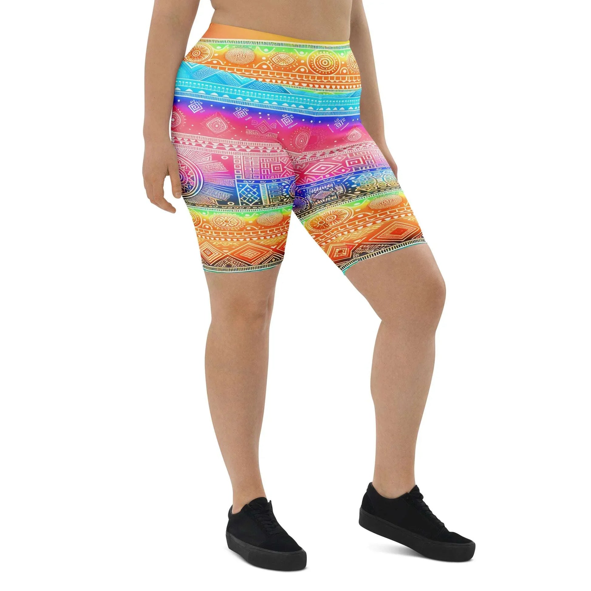 Deshan - Plus Athlo Yoga Long Shorts sustainable fashion athleisure includes plus size activewear yoga clothes unique flare leggings shorts dresses one pieces travel wear for ladies