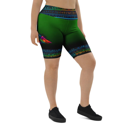 Arez - Plus Athlo Yoga Long Shorts sustainable fashion athleisure includes plus size activewear yoga clothes unique flare leggings shorts dresses one pieces travel wear for ladies