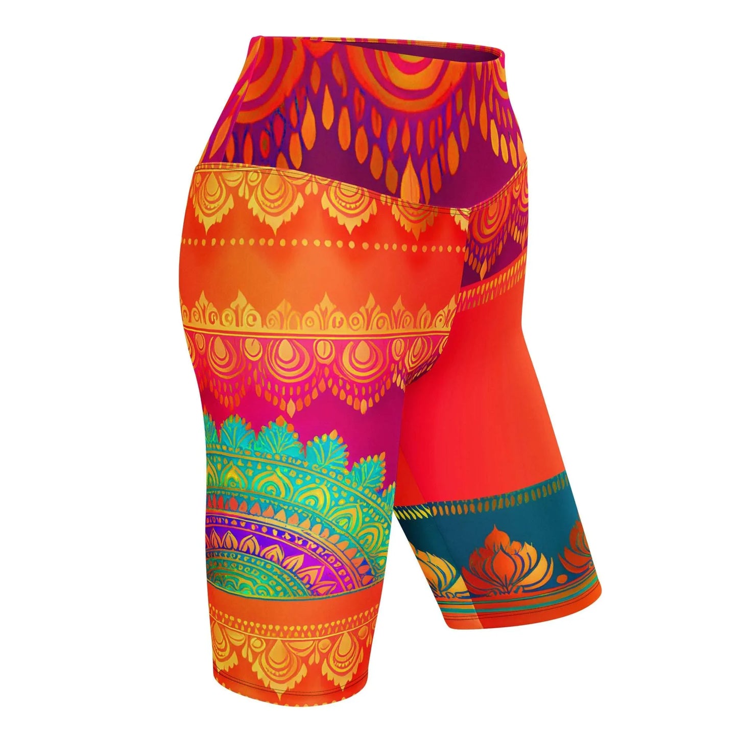 Aijya Sari - Athlo Yoga Long Shorts sustainable fashion athleisure includes plus size activewear yoga clothes unique flare leggings shorts dresses one pieces travel wear for ladies
