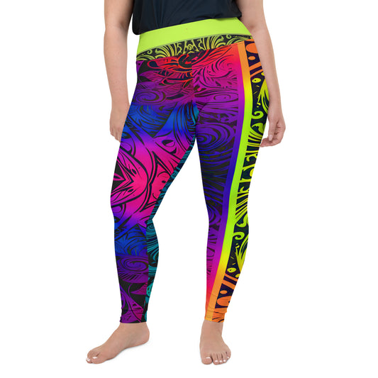 Imaya - Plus Athlo Yoga Leggings best workout and yoga pants for women plus size affordable sustainable recycled unique cool funky leggings by Namaste Fashion