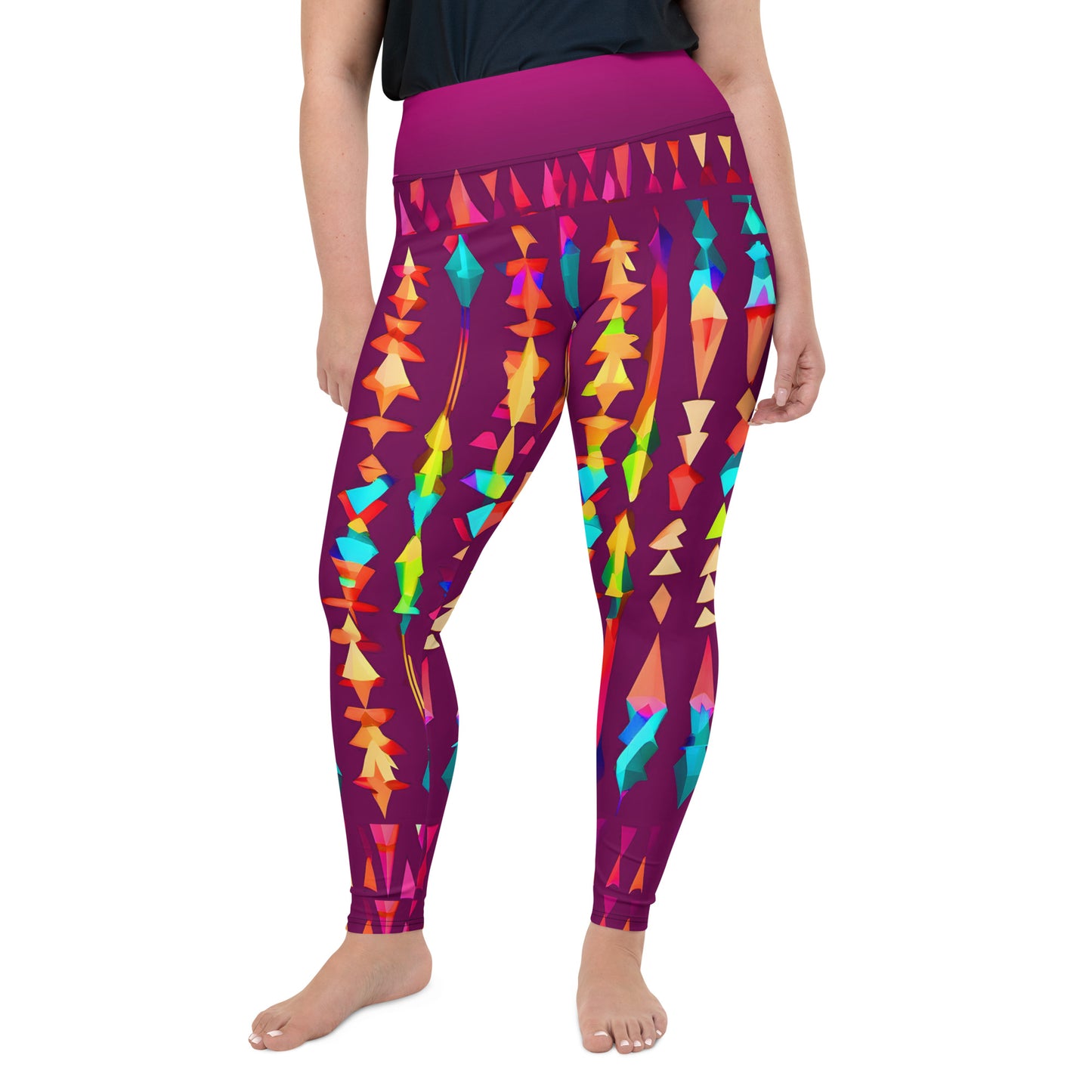 Yuva - Plus Athlo Yoga Leggings best workout and yoga pants for women plus size affordable sustainable recycled unique cool funky leggings by Namaste Fashion