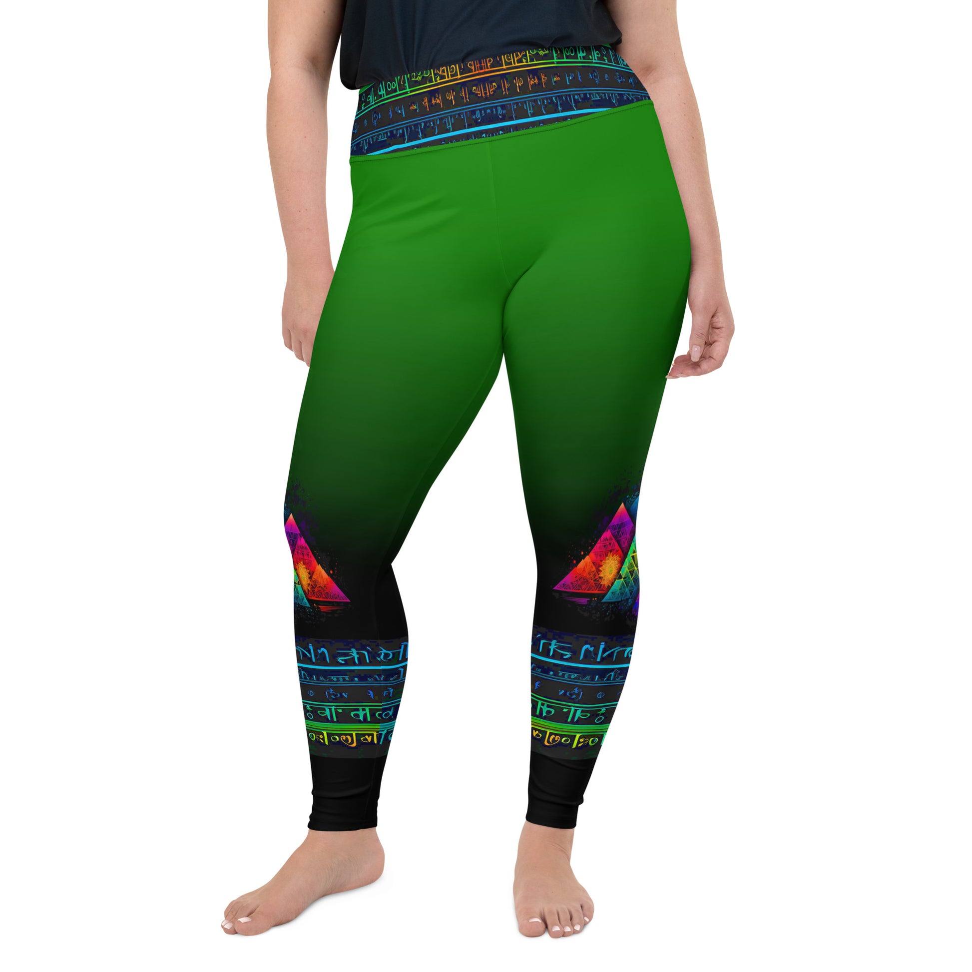 Arez - Plus Athlo Yoga Leggings best workout and yoga pants for women plus size affordable sustainable recycled unique cool funky leggings by Namaste Fashion