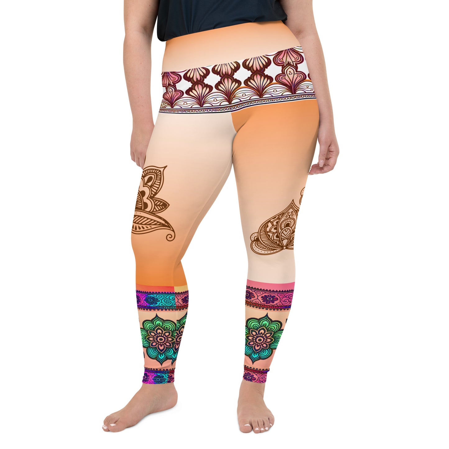 Zai - Plus Athlo Yoga Leggings best workout and yoga pants for women plus size affordable sustainable recycled unique cool funky leggings by Namaste Fashion