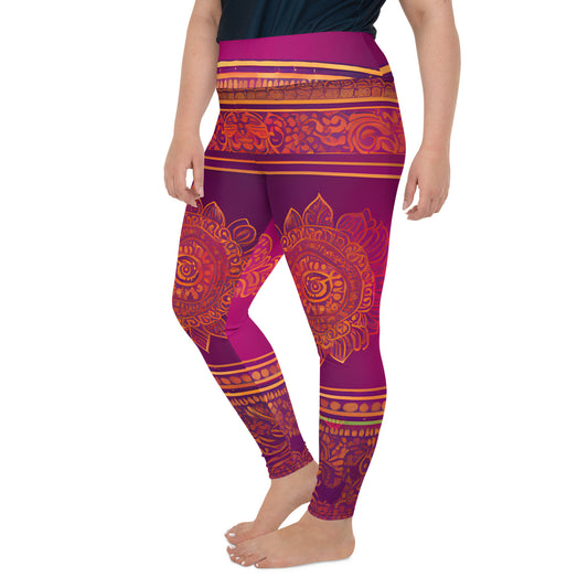 Piya - Plus Athlo Yoga Leggings best workout and yoga pants for women plus size affordable sustainable recycled unique cool funky leggings by Namaste Fashion