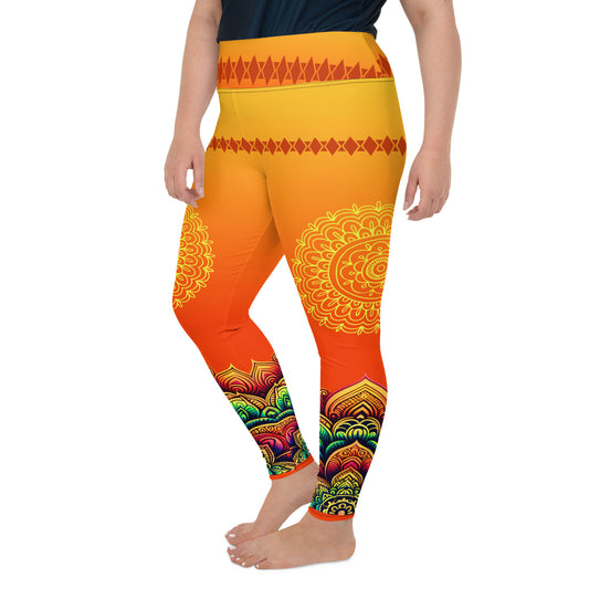 Pranika - Plus Athlo Yoga Leggings best workout and yoga pants for women plus size affordable sustainable recycled unique cool funky leggings by Namaste Fashion