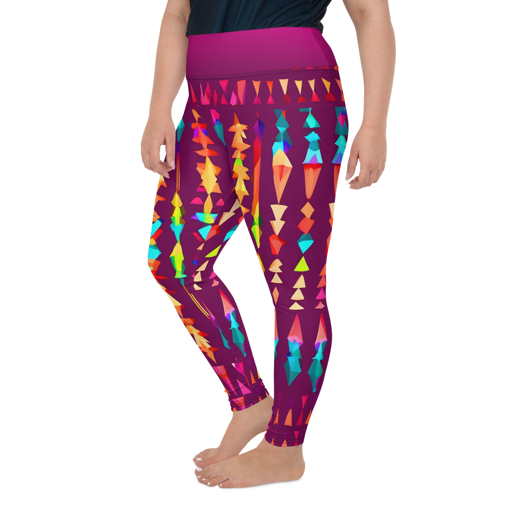 Yuva - Plus Athlo Yoga Leggings best workout and yoga pants for women plus size affordable sustainable recycled unique cool funky leggings by Namaste Fashion