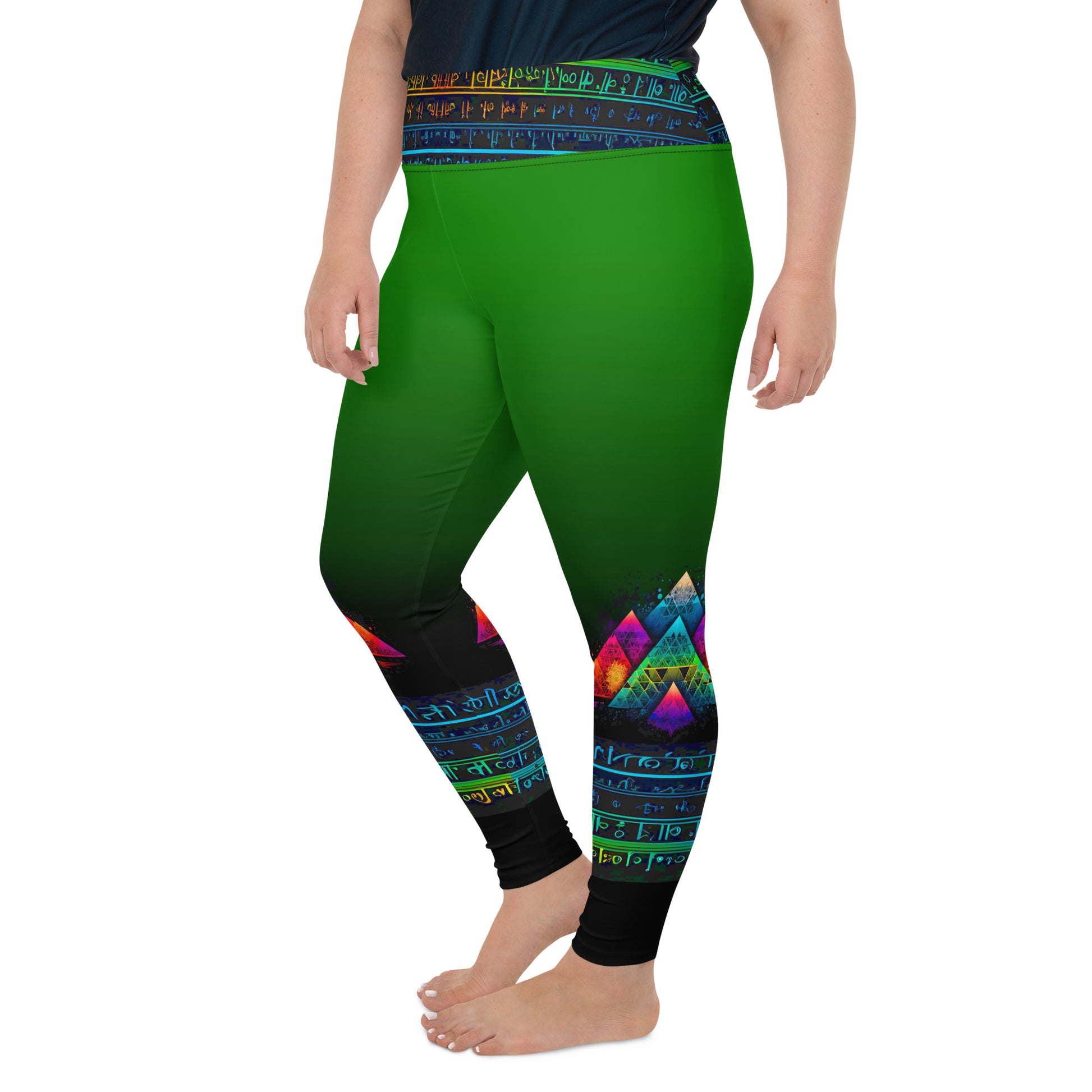 Arez - Plus Athlo Yoga Leggings best workout and yoga pants for women plus size affordable sustainable recycled unique cool funky leggings by Namaste Fashion