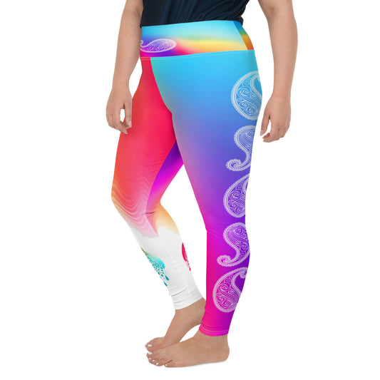 Girisha - Plus Athlo Yoga Leggings best workout and yoga pants for women plus size affordable sustainable recycled unique cool funky leggings by Namaste Fashion