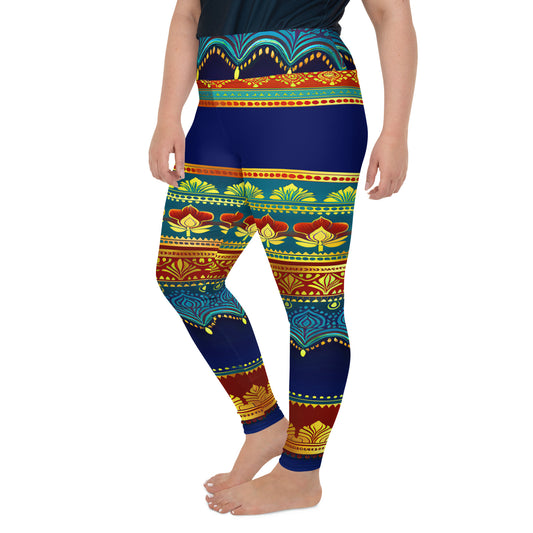 Perani - Plus Athlo Yoga Leggings best workout and yoga pants for women plus size affordable sustainable recycled unique cool funky leggings by Namaste Fashion