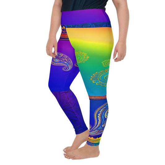 Suli - Plus Athlo Yoga Leggings best workout and yoga pants for women plus size affordable sustainable recycled unique cool funky leggings by Namaste Fashion