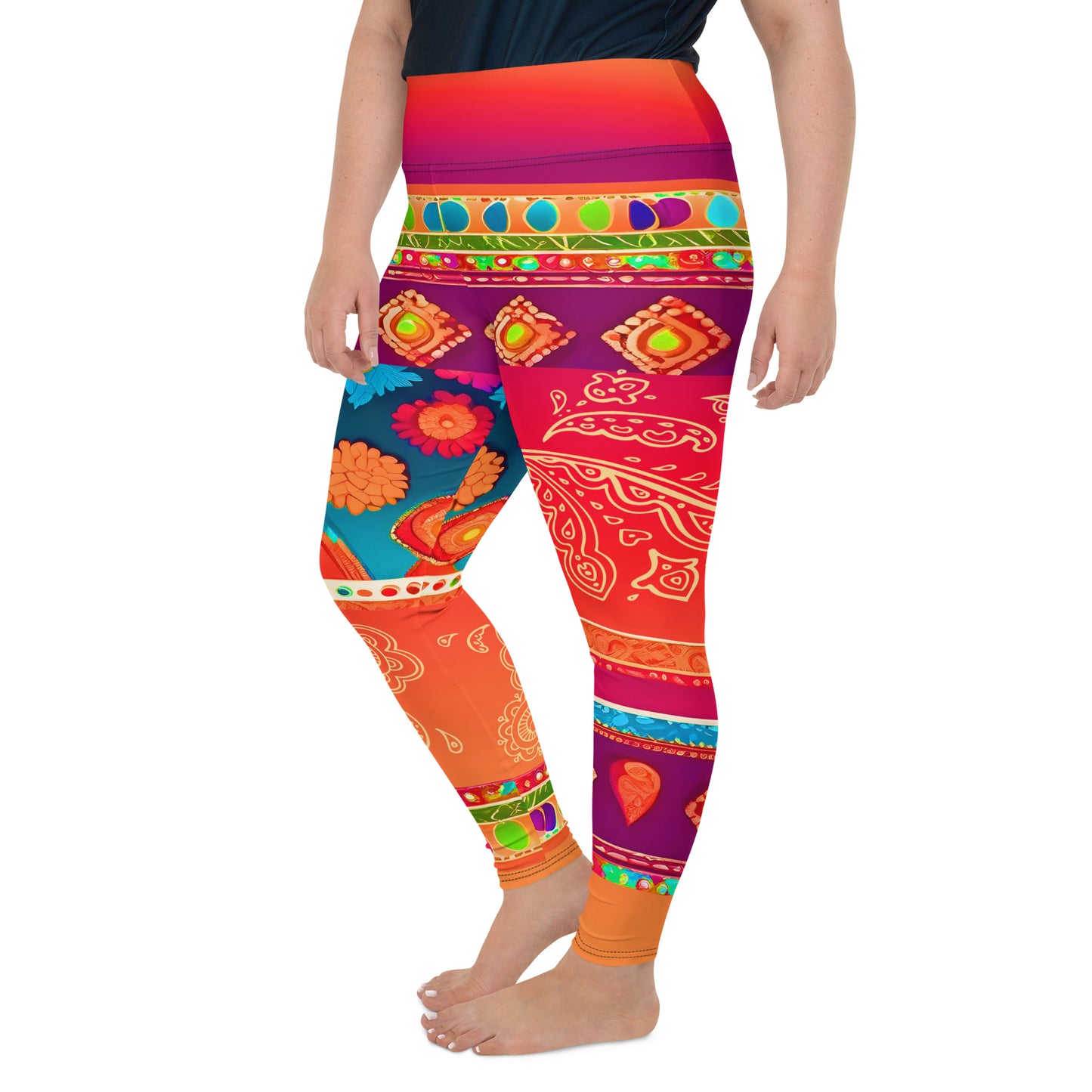 Talla - Plus Athlo Yoga Leggings best workout and yoga pants for women plus size affordable sustainable recycled unique cool funky leggings by Namaste Fashion