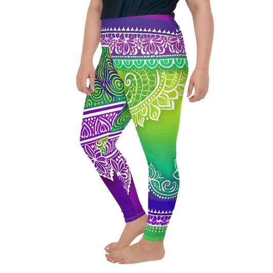 Evani - Plus Athlo Yoga Leggings best workout and yoga pants for women plus size affordable sustainable recycled unique cool funky leggings by Namaste Fashion