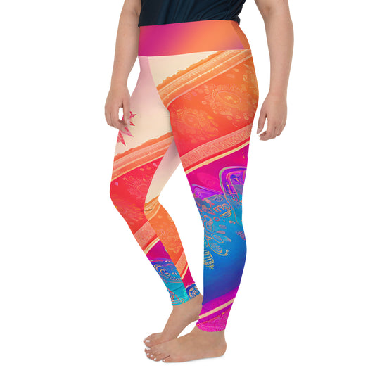 Jaini - Plus Athlo Yoga Leggings best workout and yoga pants for women plus size affordable sustainable recycled unique cool funky leggings by Namaste Fashion