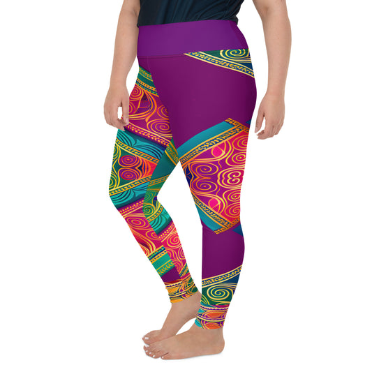 Kasani - Plus Athlo Yoga Leggings best workout and yoga pants for women plus size affordable sustainable recycled unique cool funky leggings by Namaste Fashion