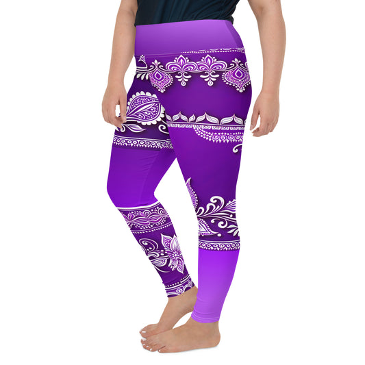 Sanavi -Plus Athlo Yoga Leggings best workout and yoga pants for women plus size affordable sustainable recycled unique cool funky leggings by Namaste Fashion