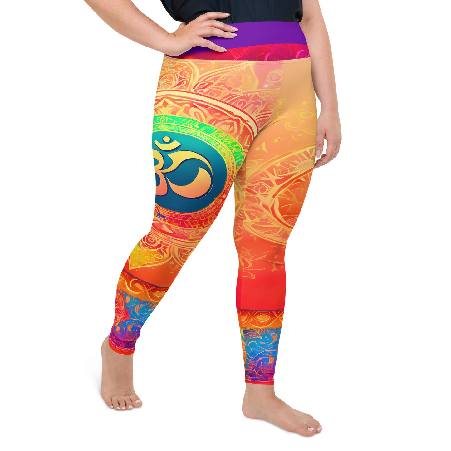 Srinithi - Plus Athlo Yoga Leggings best workout and yoga pants for women plus size affordable sustainable recycled unique cool funky leggings by Namaste Fashion