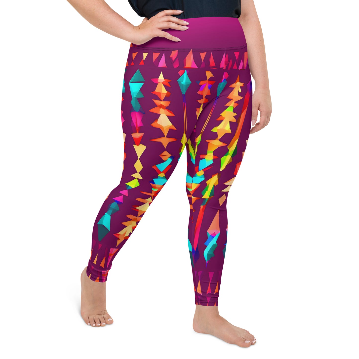 Yuva - Plus Athlo Yoga Leggings best workout and yoga pants for women plus size affordable sustainable recycled unique cool funky leggings by Namaste Fashion