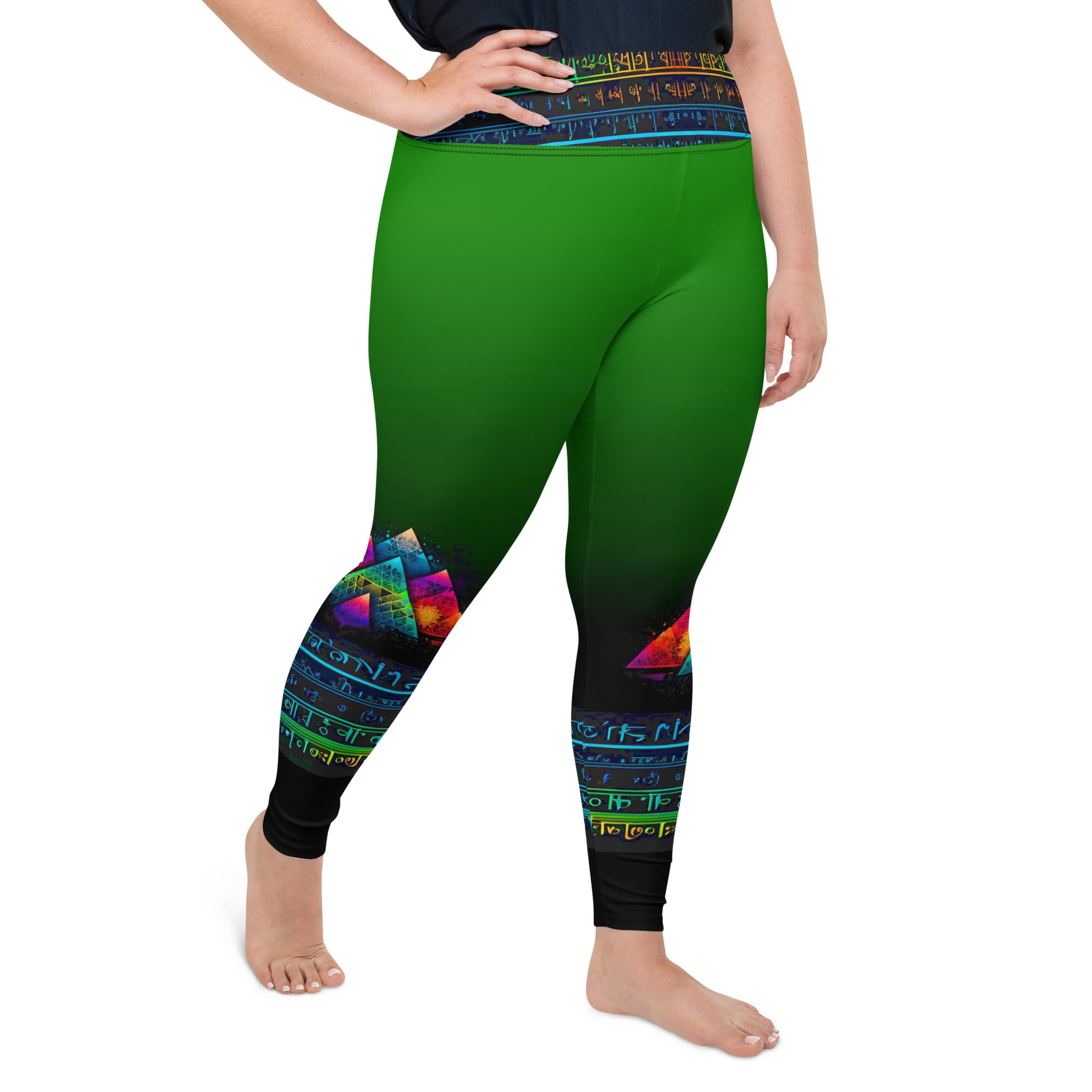 Arez - Plus Athlo Yoga Leggings best workout and yoga pants for women plus size affordable sustainable recycled unique cool funky leggings by Namaste Fashion