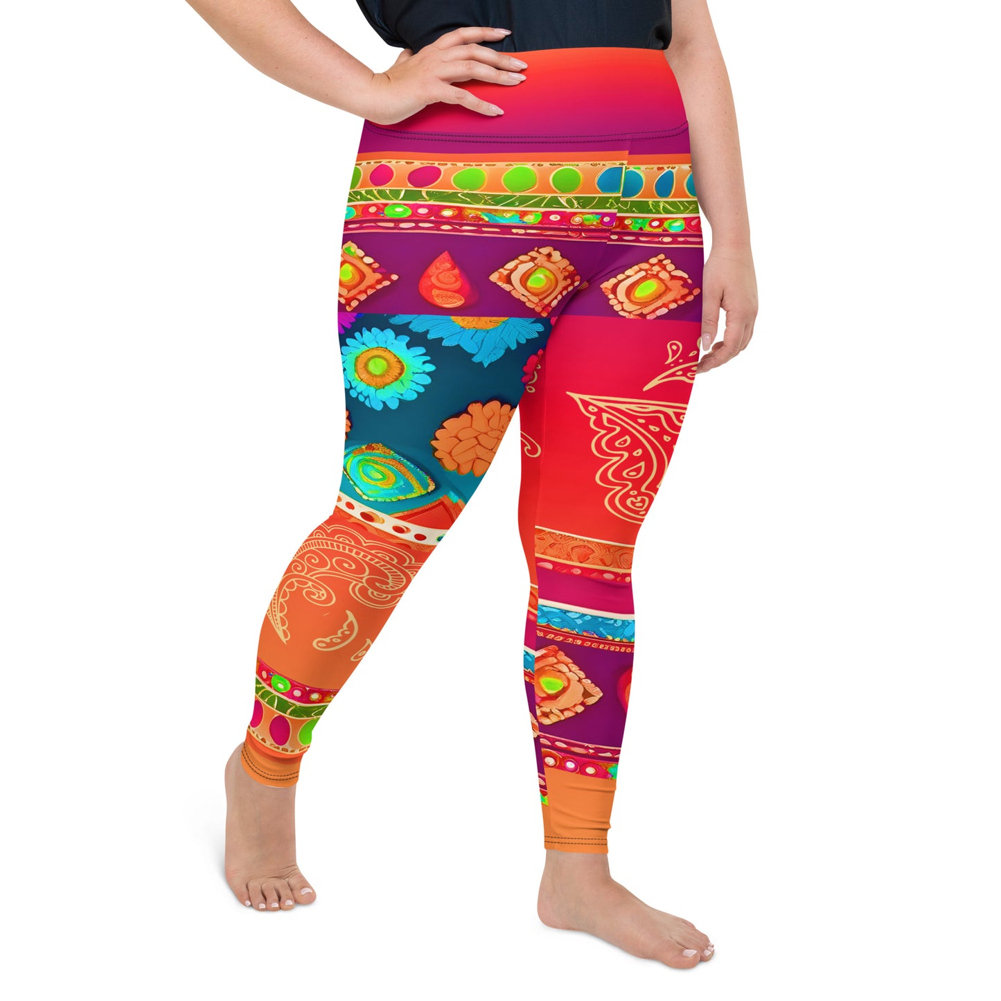 Talla - Plus Athlo Yoga Leggings best workout and yoga pants for women plus size affordable sustainable recycled unique cool funky leggings by Namaste Fashion