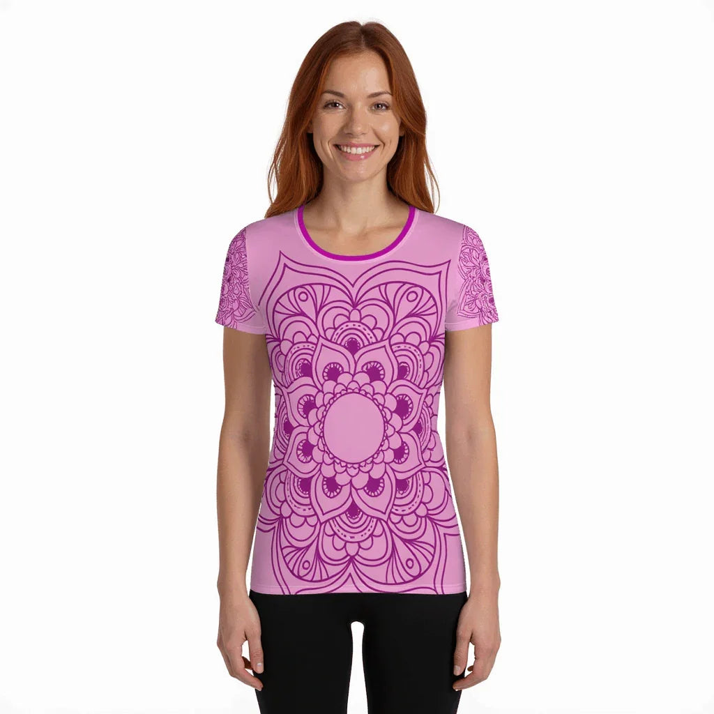 Mix Match - Pink - Athlo Flex Shirt sustainable fashion athleisure includes plus size activewear yoga clothes unique flare leggings shorts dresses one pieces travel wear for ladies