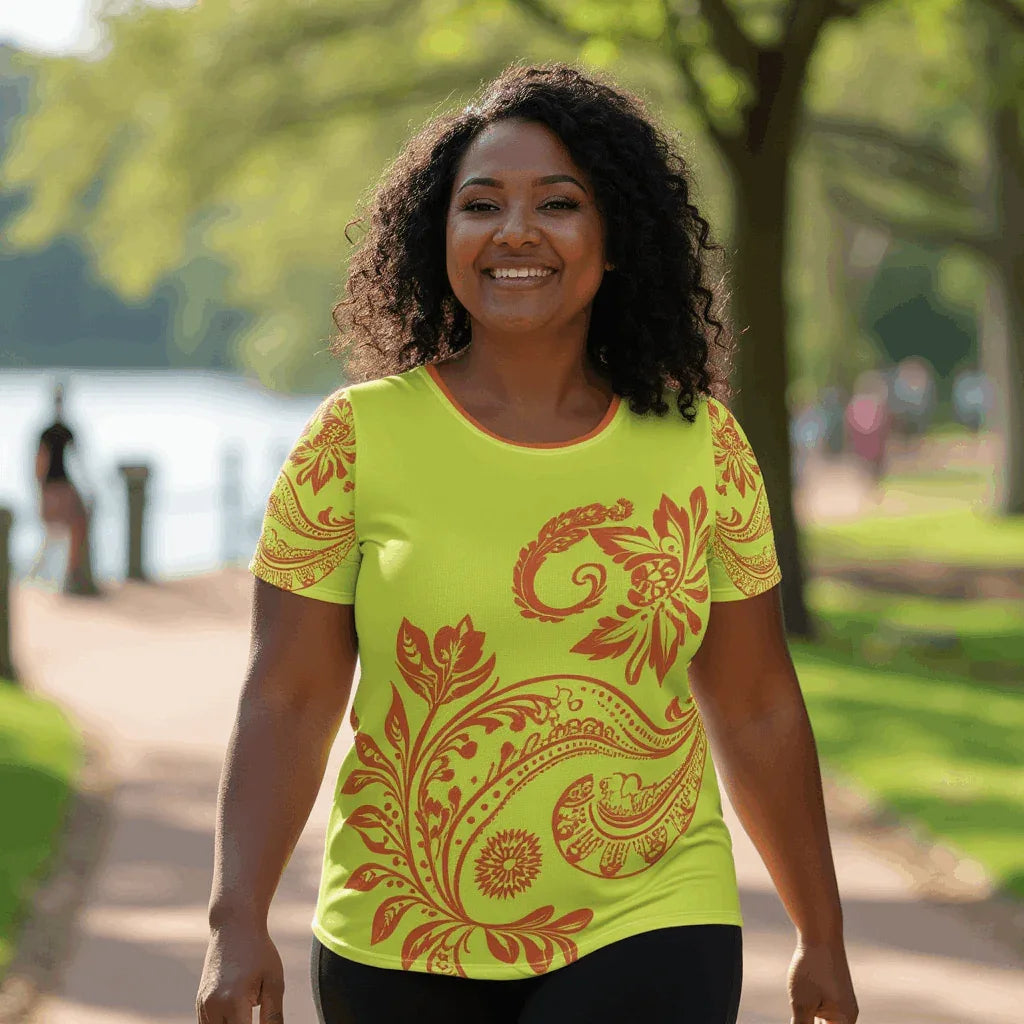 Mix Match - Yellow - Plus Athlo Flex Shirt sustainable fashion athleisure includes plus size activewear yoga clothes unique flare leggings shorts dresses one pieces travel wear for ladies